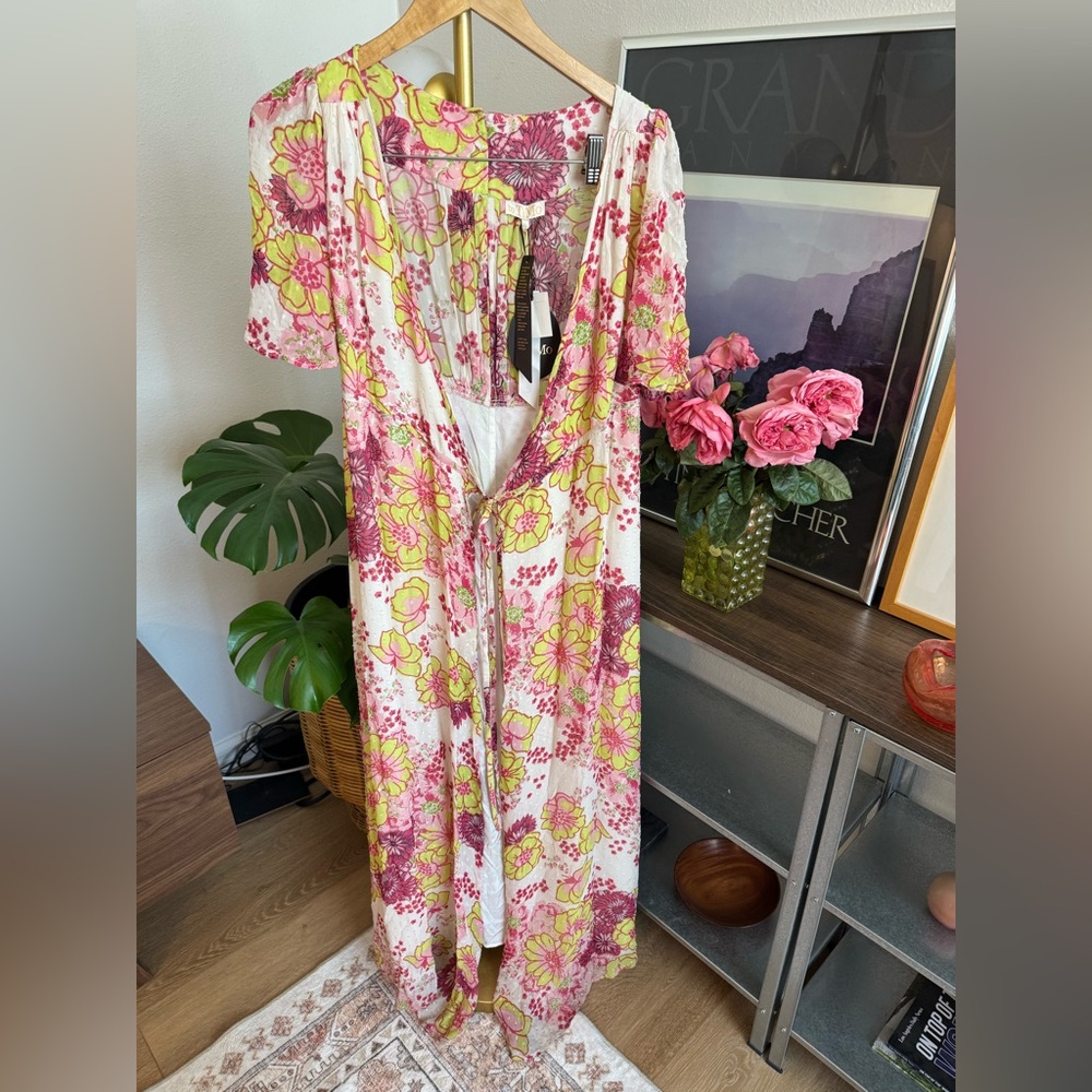 Floral Maxi Dress in Pink & Yellow